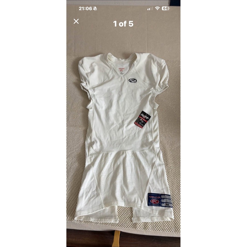 RAWLINGS Pro-Cut Football Jersey Men's Size M Stretchy White NWT - READ